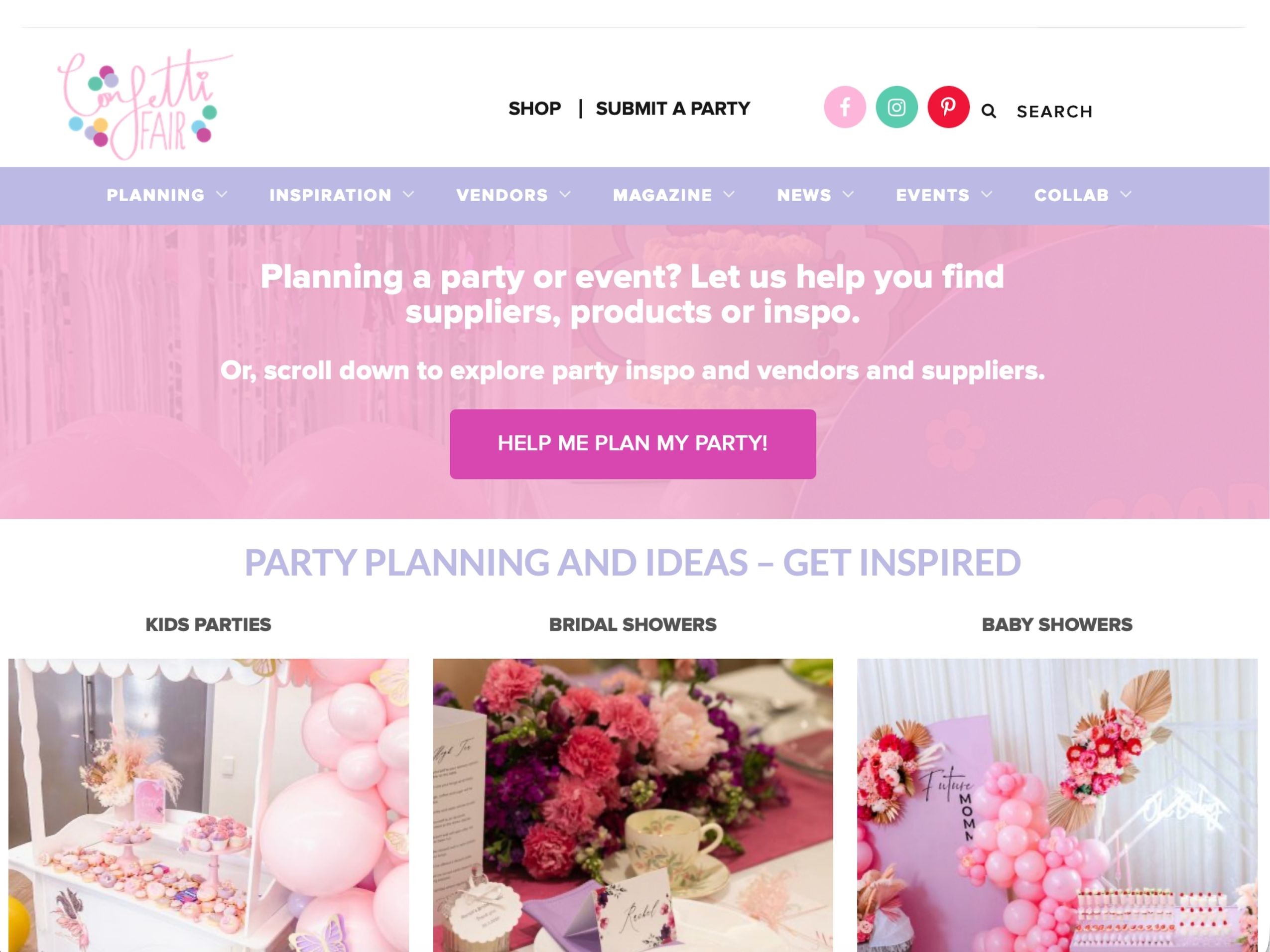 Website Redesign — Confetti Fair