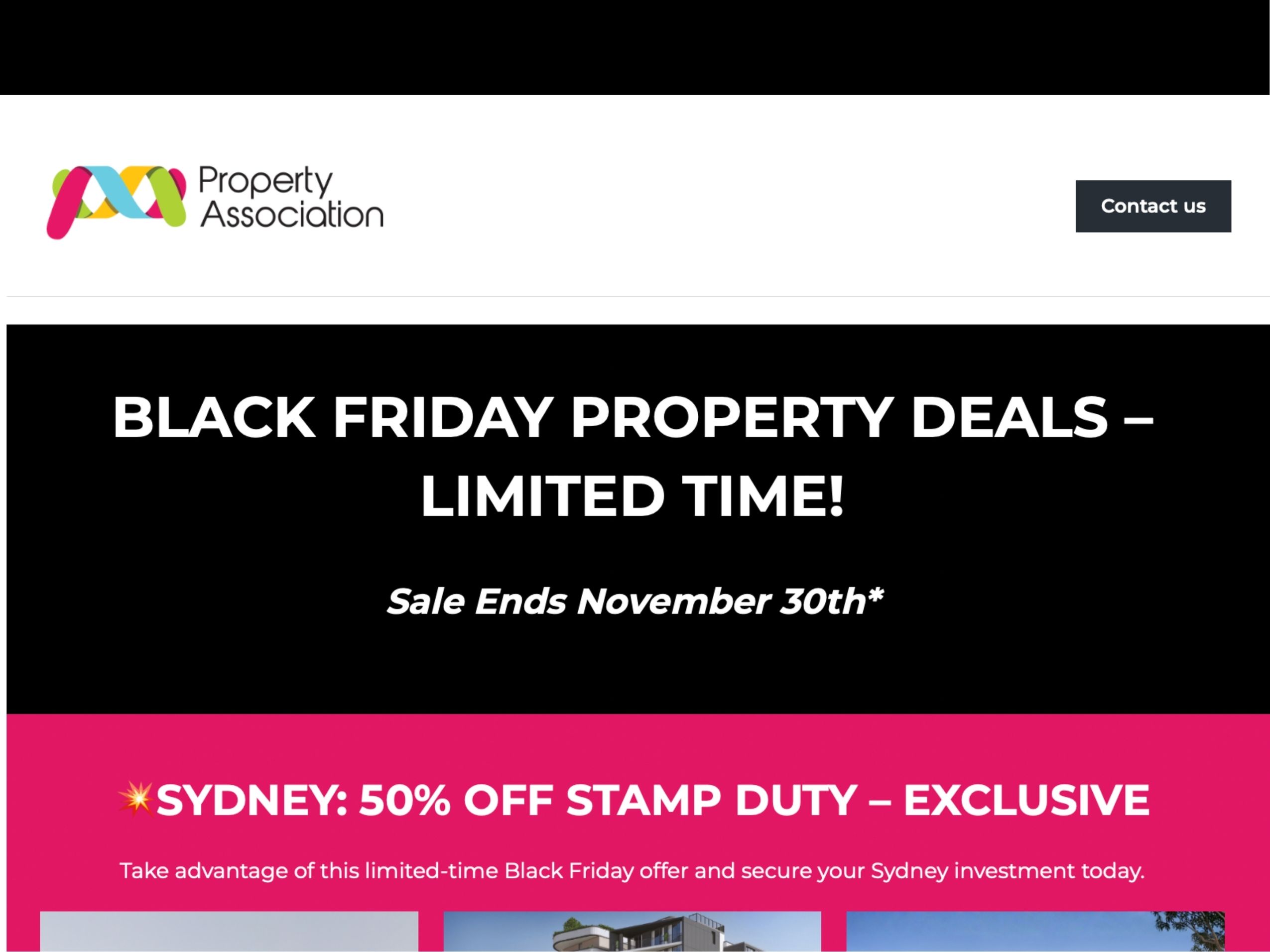 Sales Landing Pages — Property Association